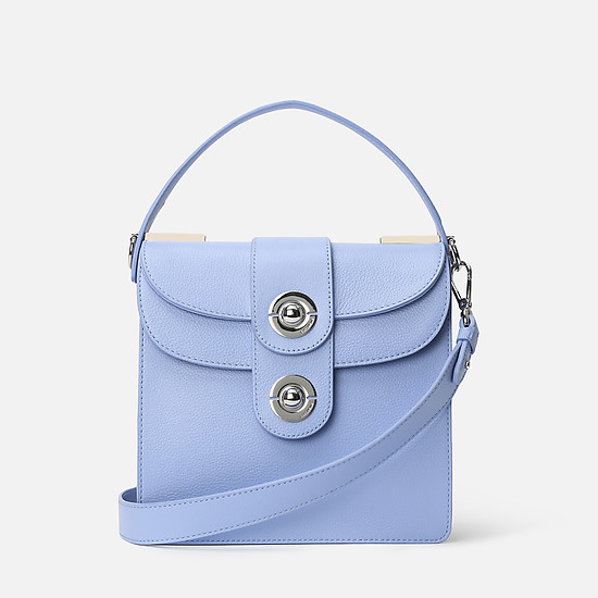Голубая кожаная сумочка Leila небольшого размера  Coccinelle