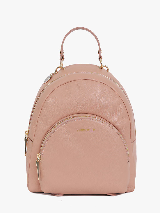 Небольшой пудрово-розовый рюкзак из мягкой кожи  Coccinelle
