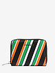 Черный кожаный кошелек Metallic Stripes Print с полосаты принтом  Coccinelle