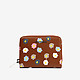 Коричневый кожаный кошелек Metallic Flower Print с разноцветным принтом  Coccinelle