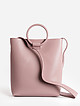 Пастельно-розовая кожаная сумка-шоппер с круглыми ручками  Jane's Story