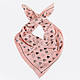 Нежно-розовый шелковый платок Moschino с оригинальным принтом в виде сердец  Moschino