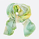 Шелковый зеленый шарф Pollini с космическим принтом  Pollini