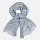 Шелковый серо-голубой шарф Pollini c узорами  Pollini