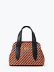 Терракотово-черная плетеная сумка-тоут из натуральной кожи и искусственной соломки  BE NICE