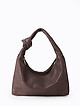 Мягкая сумка на плечо из коричневого нубуку с лазерной обработкой  BE NICE