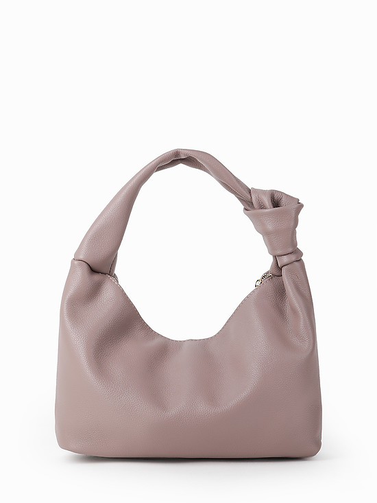 Мягкая сумка на плечо из пыльно-розовой кожи  BE NICE