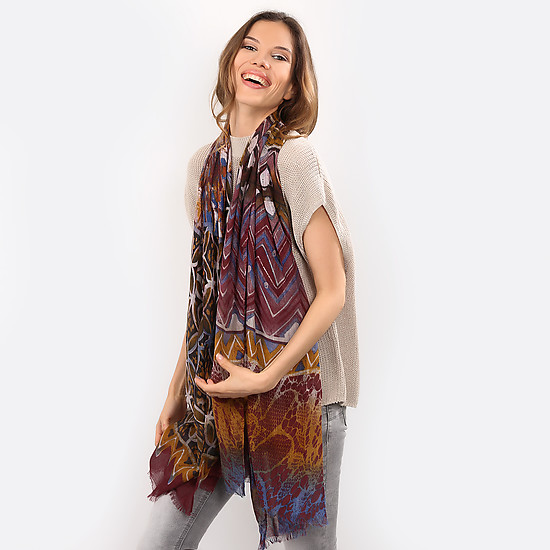 Платки, шарфы, шали Fabretti HV1043 5 bordo multicolor