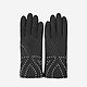 Стеганые кожаные перчатки черного цвета  Eleganzza
