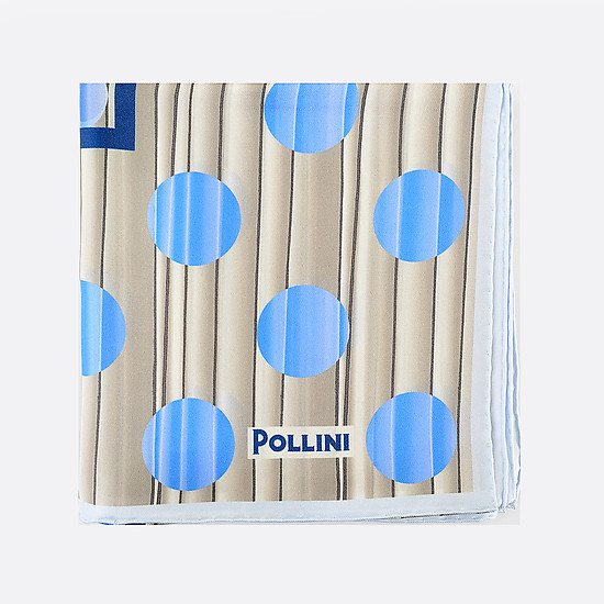 Шелковый платок Pollini в бежевом оттенке с принтом в горох  Pollini