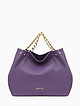 Фиолетовая сумка-тоут из мягкой кожи с ручками в виде цепей  BE NICE