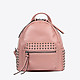 Пудрово-розовый кожаный рюкзак с заклепками  Labbra