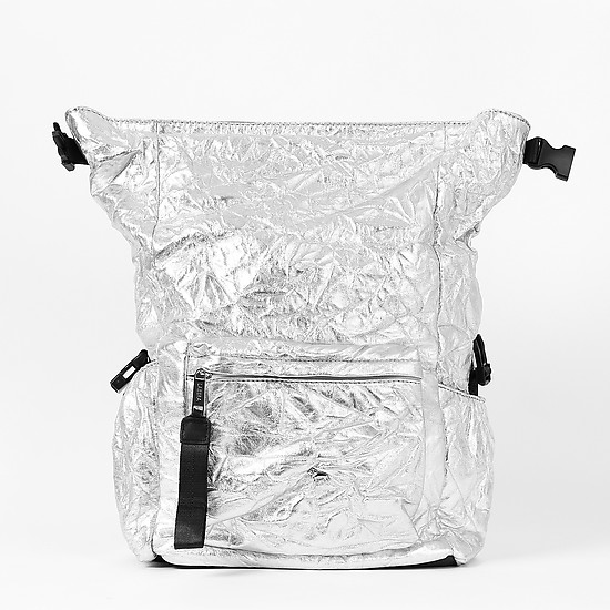 Серебристый рюкзак из экокожи с эффектом фольги  Labbra