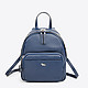 Синий кожаный рюкзак небольшого размера с заклепками-люверсами  Labbra