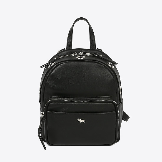Сумка-рюкзак из мягкой черной кожи со съемными наплечными ремнями  Labbra