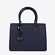 Темно-синяя кожаная сумка-тоут в классическом стиле  Labbra