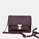 Фиолетовая кожаная сумочка-кросс-боди небольшого размера с тиснением под кожу питона  Labbra