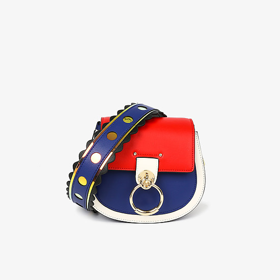 Разноцветная полукруглая сумокча на плечо с двумя ремешками  Labbra
