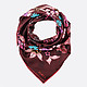 Бордовый платок из шелковой саржи с цветочным принтом  Furla