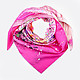 Розовый шелковый платок с акварельным принтом  Furla