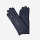 Темно-синие кожаные перчатки  Labbra