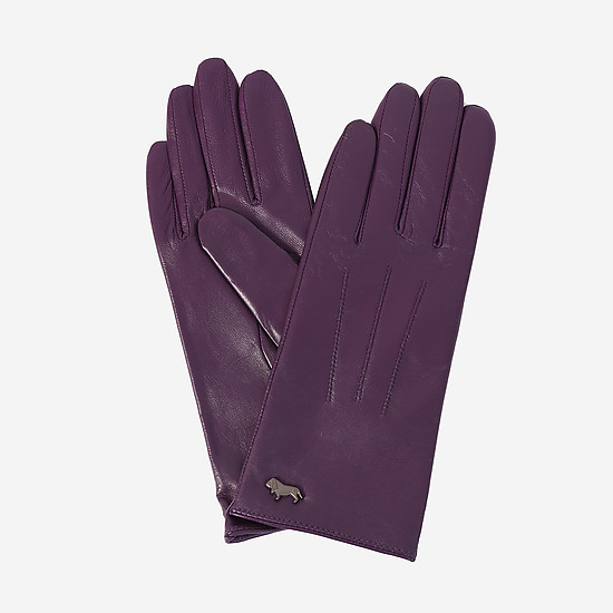 Кожаные перчатки фиолетового цвета  Labbra