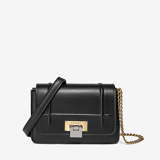 Миниатюрная сумочка кросс-боди черного цвета на цепочке  VISONE