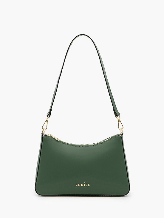 Зеленая сумочка-багет из гладкой кожи  BE NICE