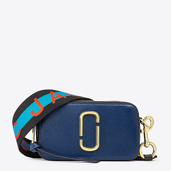 Сине-черная кожаная сумочка Camera Bag небольшого размера  Marc Jacobs