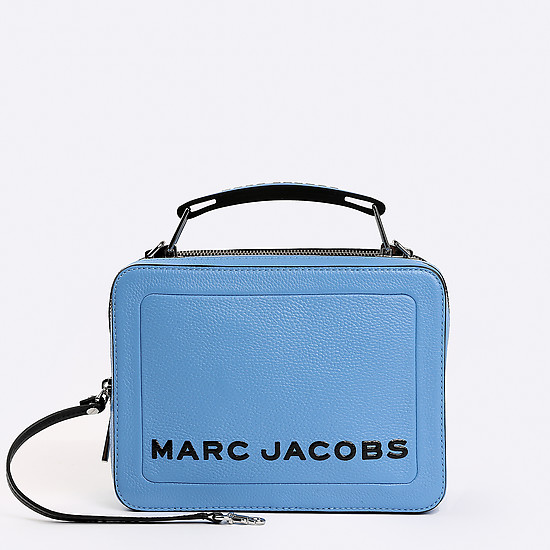 Голубая кожаная сумка-чемоданчик с резиновой ручкой  Marc Jacobs