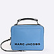 Голубая кожаная сумка-чемоданчик с резиновой ручкой  Marc Jacobs
