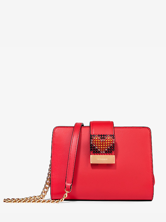 Красная прямоугольная сумочка-кросс-боди небольшого размера  VISONE