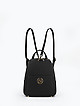 Небольшой черный рюкзак из плотной кожи со съемными лямками  BE NICE