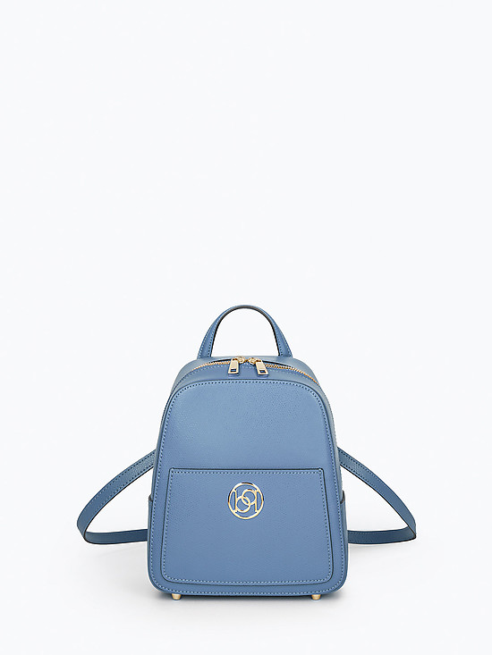 Небольшой голубой рюкзак из плотной кожи со съемными лямками  BE NICE