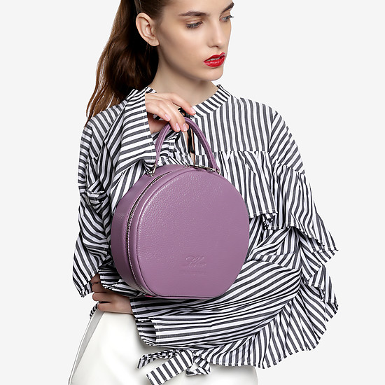 Круглая фиолетовая сумочка на плечо  Lola Brown