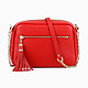 Красная сумка кросс-бод из мягкой кожи на ремешке с цепочкой  Lancaster