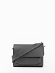 Серая кожаная сумочка-клатч с ключницей и широким ремешком в комплекте  Fabio Bruno