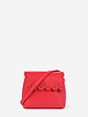 Кораллово-красная кожаная сумочка кросс-боди с фигурным клапаном  Fabio Bruno
