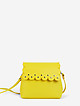 Желтая кожаная сумочка кросс-боди с фигурным клапаном  Fabio Bruno