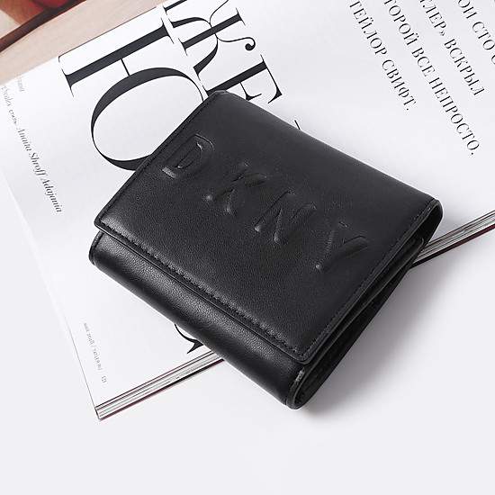 Черный бумажник из мягкой экокожи  DKNY