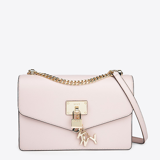 Нежно-розовая кожаная сумочка-кросс-боди Elissa небольшого размера  DKNY