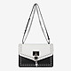 Черно-белая кожаная сумочка-кросс-боди Elissa с заклепками  DKNY