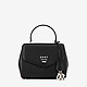 Черная кожаная сумочка Hutton миниатюрного размера с фирменным брелоком  DKNY