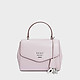 Лавандовая кожаная сумочка миниатюрного размера с фирменным брелоком  DKNY