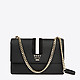 Черная кожаная сумочка кросс-боди небольшого размера с текстильной вставкой  DKNY