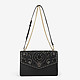 Черная кожаная сумочка-кросс-боди Elissa с фигурной перфорацией и заклепками  DKNY