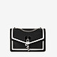 Черная кожаная сумочка-кросс-боди на цепочке с фирменным замком  DKNY