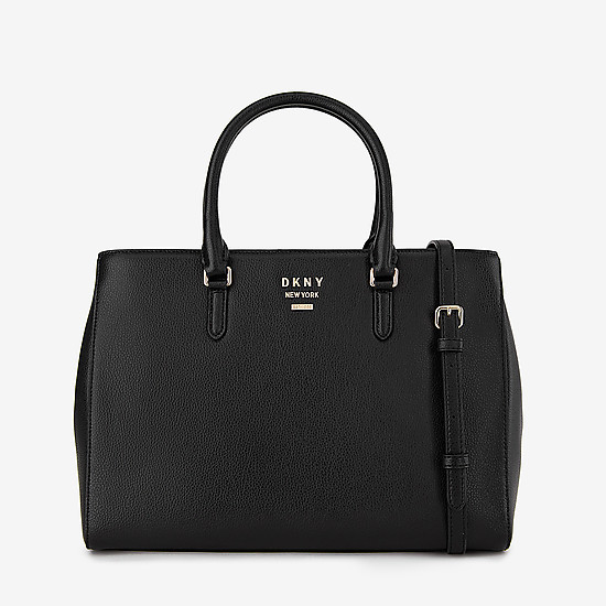 Черная кожаная сумка-тоут Whitney в деловом стиле  DKNY