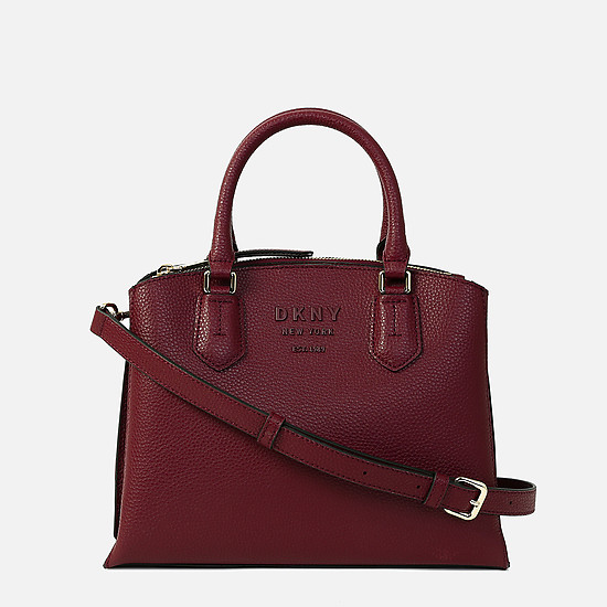 Бордовая кожаная сумка-тоут Noho среднего размера  DKNY