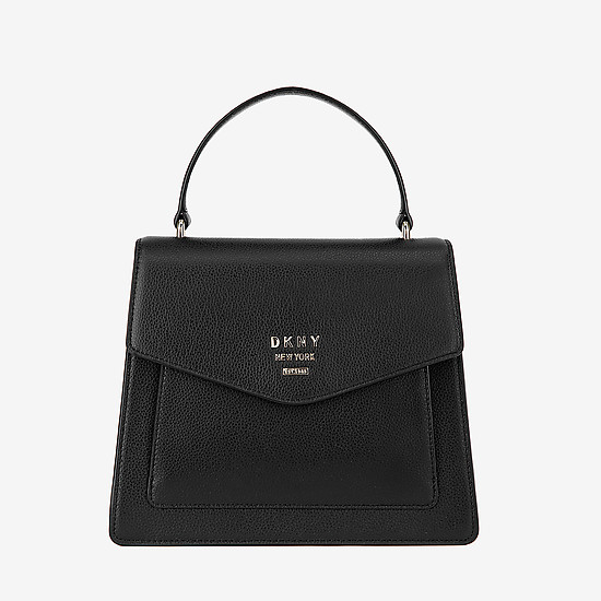Черная кожаная сумочка-трапеция Whitney среднего размера  DKNY
